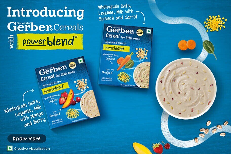 GERBER India Yummy Range of Cereal & Snacks for Kids